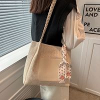 Women's Medium Fabric Solid Color Basic Classic Style Zipper Tote Bag main image 6