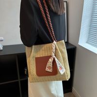 Women's Medium Fabric Solid Color Basic Classic Style Zipper Tote Bag main image 2