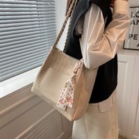 Women's Medium Fabric Solid Color Basic Classic Style Zipper Tote Bag sku image 2