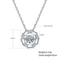 Sterling Silver Elegant Modern Style Shiny GRA Certificate Inlay Windmill Moissanite Pendant Necklace sku image 1