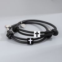 Casual Simple Style Cross Heart Shape Alloy Rope Couple Bracelets main image 4