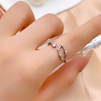 Copper K Gold Plated Rhodium Plated Elegant Classic Style Commute Inlay Geometric Zircon Open Rings main image 3