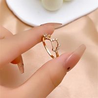 Copper K Gold Plated Rhodium Plated Elegant Classic Style Commute Inlay Geometric Zircon Open Rings main image 7
