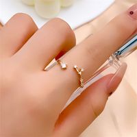 Copper K Gold Plated Rhodium Plated Elegant Classic Style Commute Inlay Geometric Zircon Open Rings main image 1