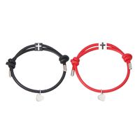 Casual Simple Style Cross Heart Shape Alloy Rope Couple Bracelets sku image 2