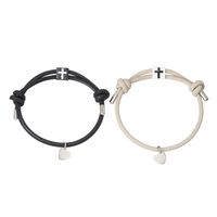 Casual Simple Style Cross Heart Shape Alloy Rope Couple Bracelets sku image 3