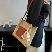 Women's Medium Fabric Solid Color Basic Classic Style Zipper Tote Bag sku image 1