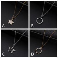 Elegant Luxurious Pentagram Alloy Inlay Rhinestones Women's Pendant Necklace main image 1