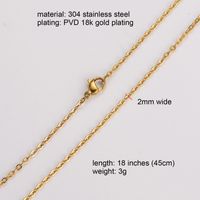 304 Stainless Steel 18K Gold Plated Simple Style Solid Color Choker main image 3