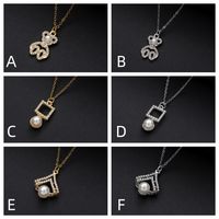 Wholesale Jewelry Cute Shiny Geometric Bear Heart Shape Alloy Rhinestones Pearl Hollow Out Inlay Pendant Necklace main image 1