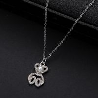 Bijoux En Gros Mignon Brillant Géométrique Ours Forme De Cœur Alliage Strass Perle Évider Incruster Pendentif main image 5