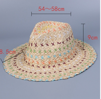 Women's Lady Simple Style Geometric Big Eaves Straw Hat main image 2