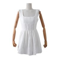 Women's Regular Dress Simple Style Square Neck Sleeveless Solid Color Above Knee Holiday Daily main image 3