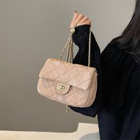 Women's Medium One Size Corduroy Solid Color Lingge Vintage Style Classic Style Sewing Thread Square Lock Clasp Crossbody Bag main image 2