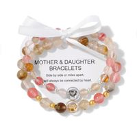 Elegant MAMA Simple Style Round Heart Shape Stone Beaded Mother'S Day Women's Bracelets main image 1