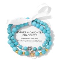 Elegant MAMA Simple Style Round Heart Shape Stone Beaded Mother'S Day Women's Bracelets sku image 1