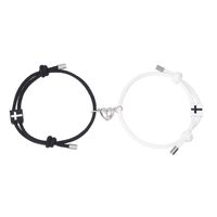 Casual Simple Style Cross Heart Shape Alloy Rope Magnetic Couple Bracelets sku image 1