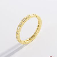 Sterling Silver 14K Gold Plated White Gold Plated Elegant Glam Romantic Inlay Geometric Zircon Rings main image 3