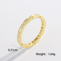 Sterling Silver 14K Gold Plated White Gold Plated Elegant Glam Romantic Inlay Geometric Zircon Rings sku image 1