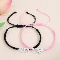 IG Style Sweet Letter Heart Shape Alloy Rope Hollow Out Couple Bracelets main image 3