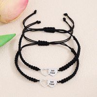 IG Style Sweet Letter Heart Shape Alloy Rope Hollow Out Couple Bracelets main image 1