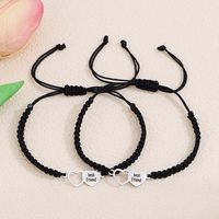 IG Style Sweet Letter Heart Shape Alloy Rope Hollow Out Couple Bracelets main image 4