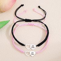 IG Style Sweet Letter Heart Shape Alloy Rope Hollow Out Couple Bracelets main image 7
