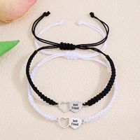 Estilo IG Dulce Letra Forma De Corazón Aleación Soga Ahuecar Pareja Pulsera main image 6