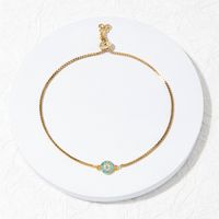 Venta Al Por Mayor Estilo Simple Estilo Clásico Ojo Cobre Embutido Chapados en oro de 18k Chapado En Oro Plateado Circón Pulsera sku image 1