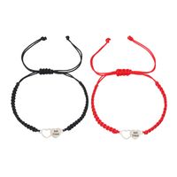 IG Style Sweet Letter Heart Shape Alloy Rope Hollow Out Couple Bracelets sku image 1