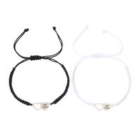 IG Style Sweet Letter Heart Shape Alloy Rope Hollow Out Couple Bracelets sku image 3