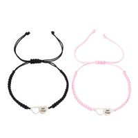 IG Style Sweet Letter Heart Shape Alloy Rope Hollow Out Couple Bracelets sku image 4