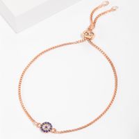 Wholesale Simple Style Classic Style Eye Copper Inlay 18K Gold Plated Gold Plating Silver Plated Zircon Bracelets sku image 5