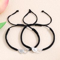 Simple Style Sun Moon Heart Shape Alloy Rope Hollow Out Couple Bracelets main image 4