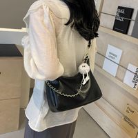 Women's Medium Pu Leather Solid Color Streetwear Zipper Crossbody Bag sku image 3