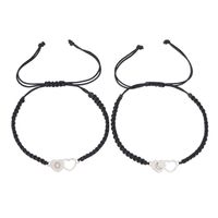 Simple Style Sun Moon Heart Shape Alloy Rope Hollow Out Couple Bracelets sku image 2