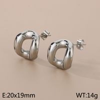 1 Pair Simple Style Solid Color Irregular Hollow Out 304 Stainless Steel 18K Gold Plated Ear Studs sku image 1