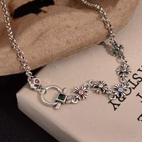 Copper Silver Plated IG Style Sweet Inlay Cross Zircon Necklace main image 1