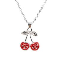 IG Style Sweet Cherry Alloy Enamel Inlay Rhinestones Women's Earrings Necklace sku image 3