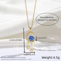 Titanium Steel 18K Gold Plated Modern Style Sweet Classic Style Plating Inlay Starry Sky Resin Zircon Pendant Necklace sku image 1