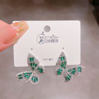 1 Pair Ig Style Shiny Butterfly Plating Inlay Copper Zircon Ear Studs sku image 3