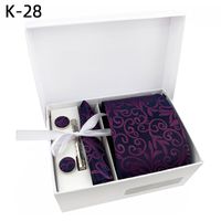 Men's Tie Gift Box 6-piece Tie Set Pocket Square Neckline Clip Wholesale sku image 25