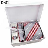 Men's Tie Gift Box 6-piece Tie Set Pocket Square Neckline Clip Wholesale sku image 28
