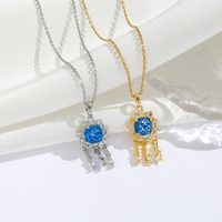 Titanium Steel 18K Gold Plated Modern Style Sweet Classic Style Plating Inlay Starry Sky Resin Zircon Pendant Necklace main image 6