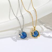 Titanium Steel 18K Gold Plated Modern Style Sweet Classic Style Plating Inlay Starry Sky Resin Zircon Pendant Necklace main image 5