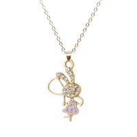 Mignon Lapin Alliage Placage Incruster Diamant Artificiel Femmes Des Boucles D'oreilles Collier main image 5