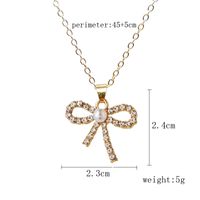 Wholesale Jewelry Simple Style Classic Style Bow Knot Alloy Rhinestones Gold Plated Silver Plated Plating Inlay Pendant Necklace main image 4