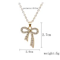 Wholesale Jewelry Simple Style Classic Style Bow Knot Alloy Rhinestones Gold Plated Silver Plated Plating Inlay Pendant Necklace main image 6