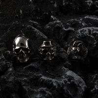 Retro Cool Style Skull 304 Stainless Steel Unisex Rings main image 7