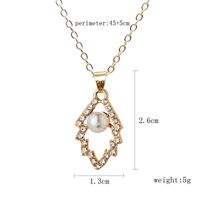 Wholesale Jewelry Modern Style Simple Style Leaves Ginkgo Leaf Zinc Alloy Rhinestones Inlay Pendant Necklace main image 6